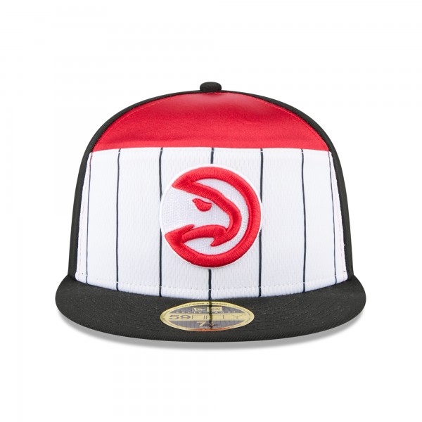 Бейсболка Atlanta Hawks New Era White/Black 2025 NBA Tip Off Split Panel 59FIFTY