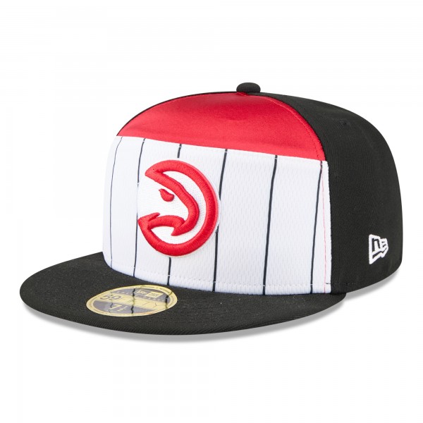Бейсболка Atlanta Hawks New Era White/Black 2025 NBA Tip Off Split Panel 59FIFTY