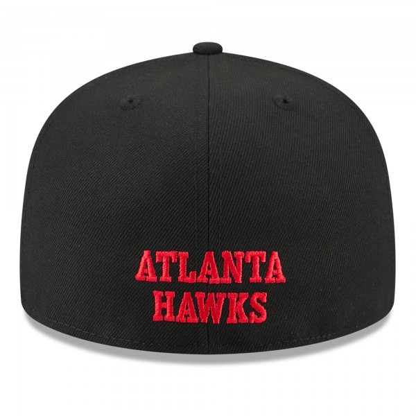 Бейсболка Atlanta Hawks New Era White/Black 2025 NBA Tip Off Split Panel 59FIFTY