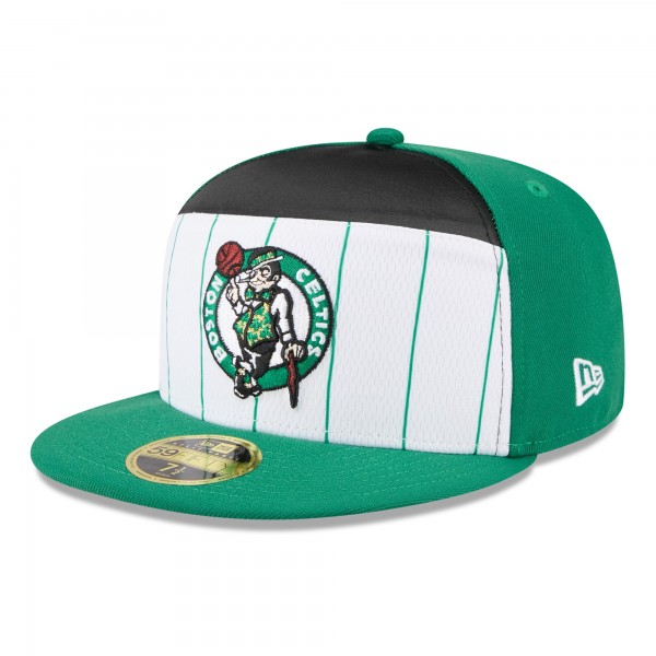 Бейсболка Boston Celtics New Era White/Kelly Green 2025 NBA Tip Off Split Panel 59FIFTY