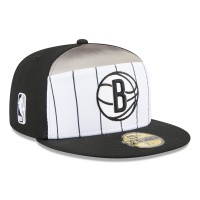 Бейсболка Brooklyn Nets New Era White/Black 2025 NBA Tip Off Split Panel 59FIFTY