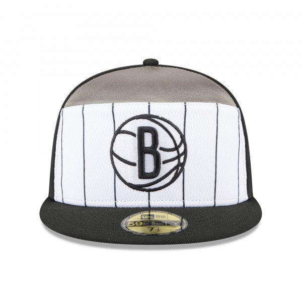 Бейсболка Brooklyn Nets New Era White/Black 2025 NBA Tip Off Split Panel 59FIFTY
