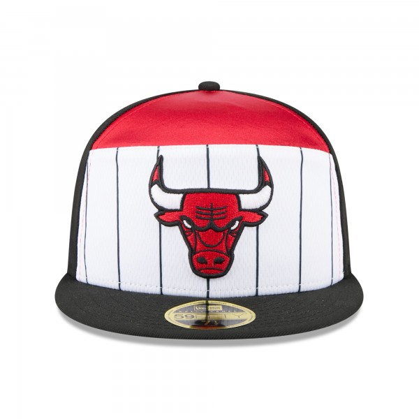Бейсболка Chicago Bulls New Era White/Black 2025 NBA Tip Off Split Panel 59FIFTY