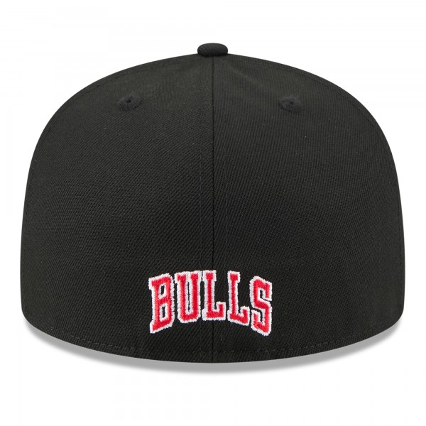 Бейсболка Chicago Bulls New Era White/Black 2025 NBA Tip Off Split Panel 59FIFTY