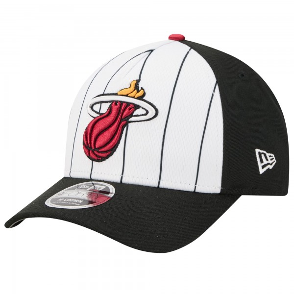 Бейсболка Miami Heat New Era White/Black 2025 NBA Tip Off M-Crown A-Frame 9FORTY