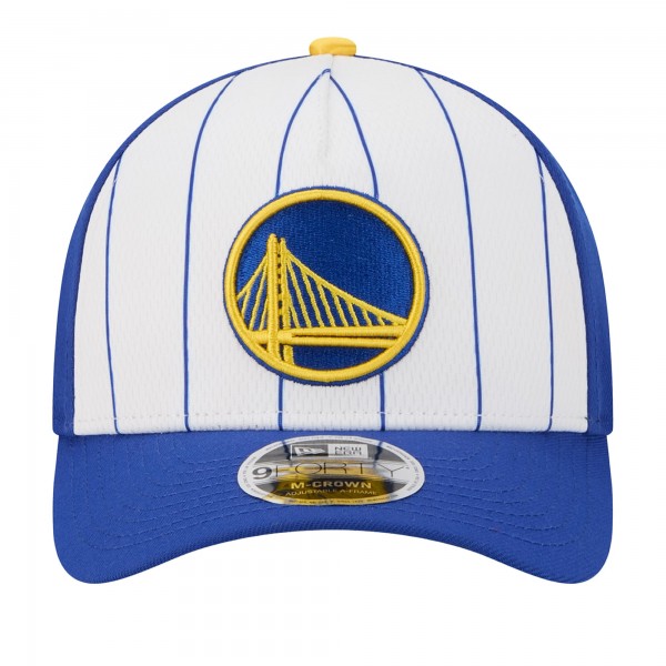 Бейсболка Golden State Warriors New Era White/Royal 2025 NBA Tip Off M-Crown A-Frame 9FORTY