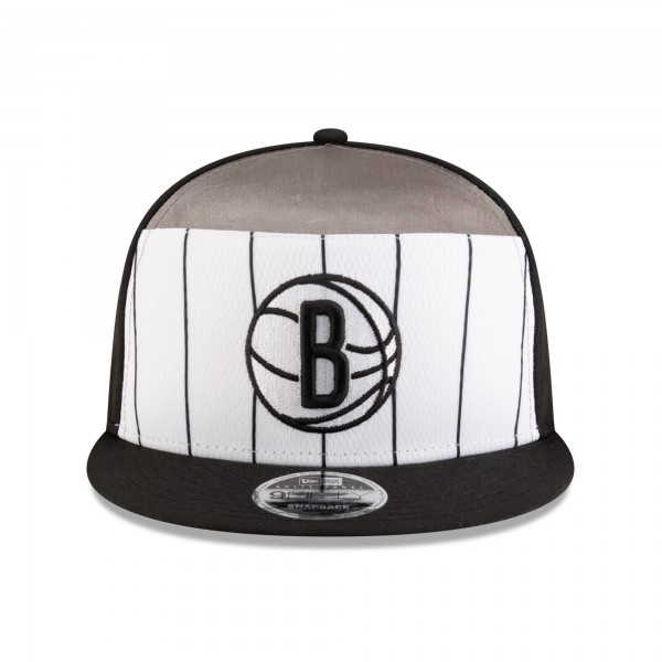 Бейсболка Brooklyn Nets New Era White/Black 2025 NBA Tip Off Split Panel 9FIFTY Snapback