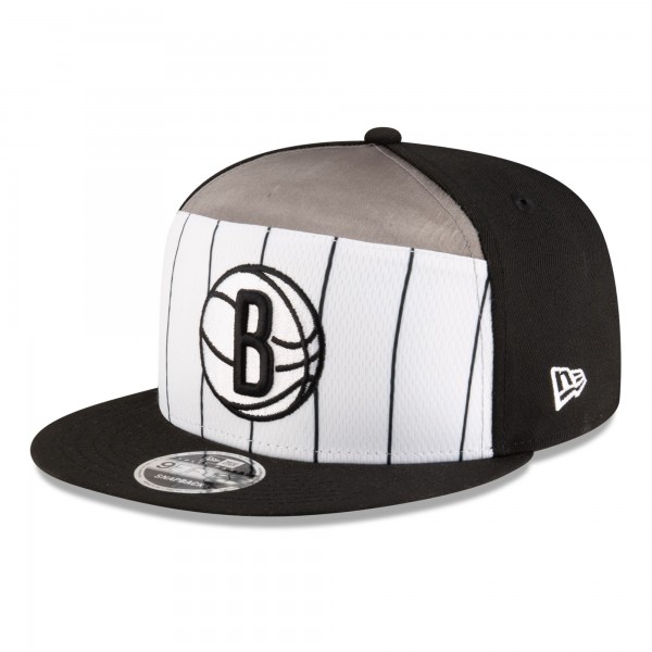 Бейсболка Brooklyn Nets New Era White/Black 2025 NBA Tip Off Split Panel 9FIFTY Snapback