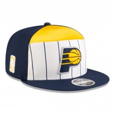 Бейсболка Indiana Pacers New Era White/Navy 2025 NBA Tip Off Split Panel 9FIFTY Snapback