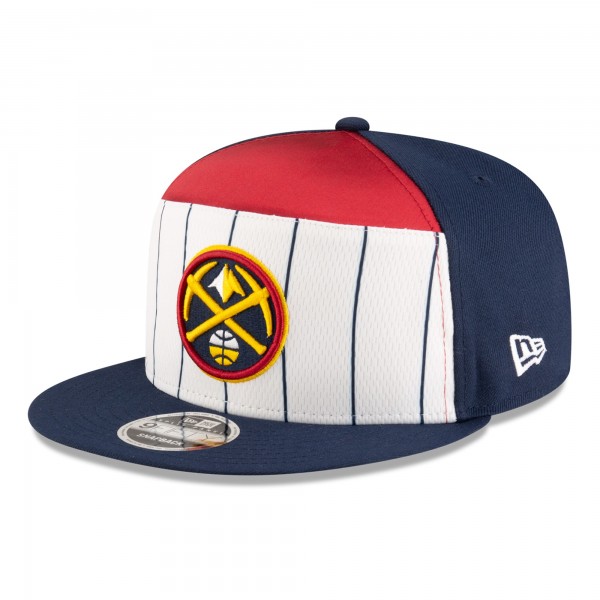 Бейсболка Denver Nuggets New Era White/Navy 2025 NBA Tip Off Split Panel 9FIFTY Snapback