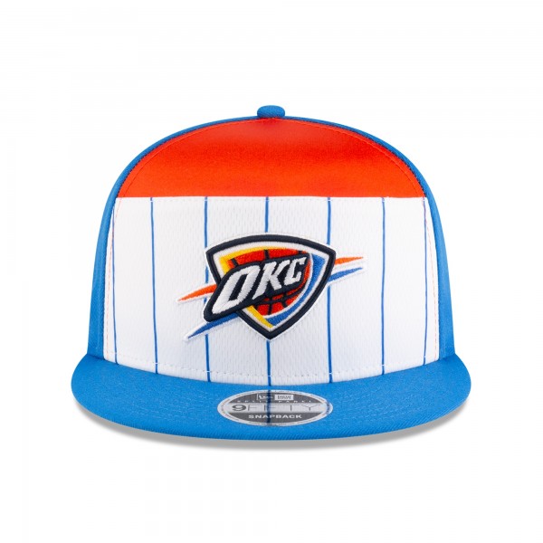 Бейсболка Oklahoma City Thunder New Era White/Blue 2025 NBA Tip Off Split Panel 9FIFTY Snapback