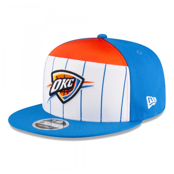 Бейсболка Oklahoma City Thunder New Era White/Blue 2025 NBA Tip Off Split Panel 9FIFTY Snapback