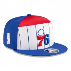 Бейсболка Philadelphia 76ers New Era White/Blue 2025 NBA Tip Off Split Panel 9FIFTY Snapback