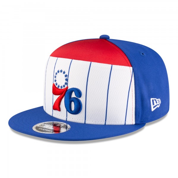 Бейсболка Philadelphia 76ers New Era White/Blue 2025 NBA Tip Off Split Panel 9FIFTY Snapback