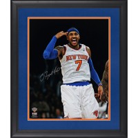 Carmelo Anthony New York Knicks Autographed Fanatics Authentic Framed 16 x 20 Tapping Head Celebration Photograph