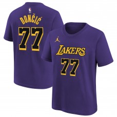 Футболка Подростковая Los Angeles Lakers Luka Dončić Jordan Brand Purple Statement Edition Name & Number