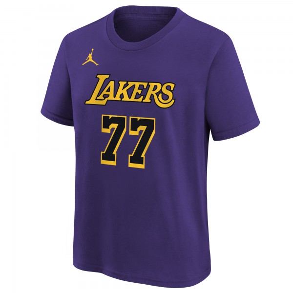 Футболка Подростковая Los Angeles Lakers Luka Dončić Jordan Brand Purple Statement Edition Name & Number