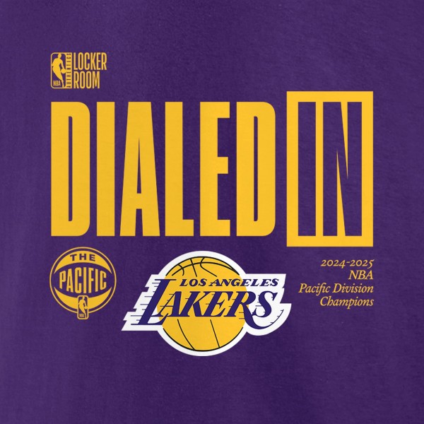 Футболка Los Angeles Lakers Fanatics Purple 2025 Pacific Division Champions Locker Room