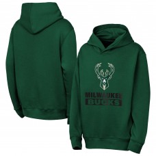 Подростковая Milwaukee Bucks Outerstuff Hunter Green Back To The Basics Hoodie