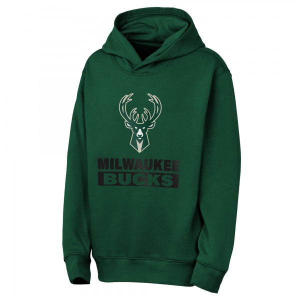 Подростковая Milwaukee Bucks Outerstuff Hunter Green Back To The Basics Hoodie