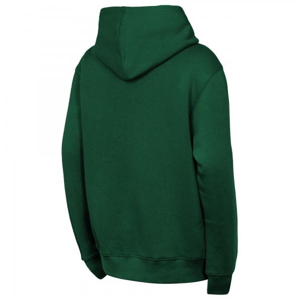 Подростковая Milwaukee Bucks Outerstuff Hunter Green Back To The Basics Hoodie