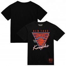 New York Knicks Mitchell & Ness Black Worldwide Collection Tri-Logo T-Shirt