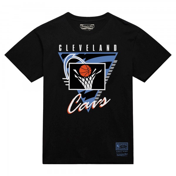 Cleveland Cavaliers Mitchell & Ness Black Worldwide Collection Tri-Logo T-Shirt