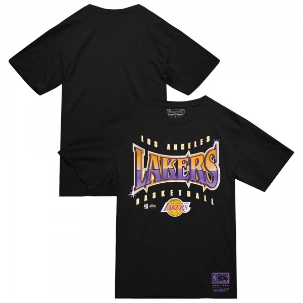 Футболка Los Angeles Lakers Mitchell & Ness Black Worldwide Collection Glow Up