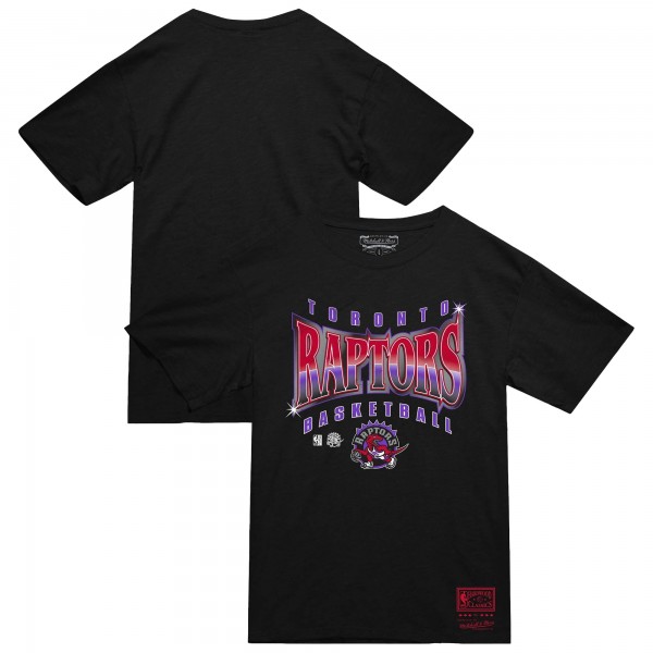 Toronto Raptors Mitchell & Ness Black Worldwide Collection Glow Up T-Shirt