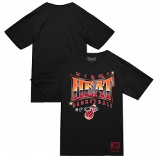 Miami Heat Mitchell & Ness Black Worldwide Collection Glow Up T-Shirt