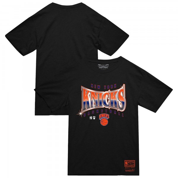 New York Knicks Mitchell & Ness Black Worldwide Collection Glow Up T-Shirt