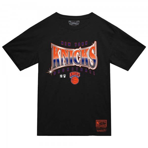 New York Knicks Mitchell & Ness Black Worldwide Collection Glow Up T-Shirt
