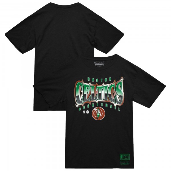 Boston Celtics Mitchell & Ness Black Worldwide Collection Glow Up T-Shirt