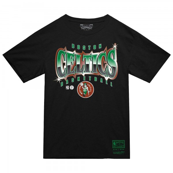 Boston Celtics Mitchell & Ness Black Worldwide Collection Glow Up T-Shirt