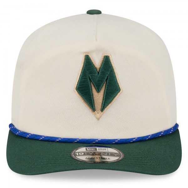 Бейсболка Milwaukee Bucks New Era 2025/26 City Edition 19TWENTY - Cream/Hunter Green