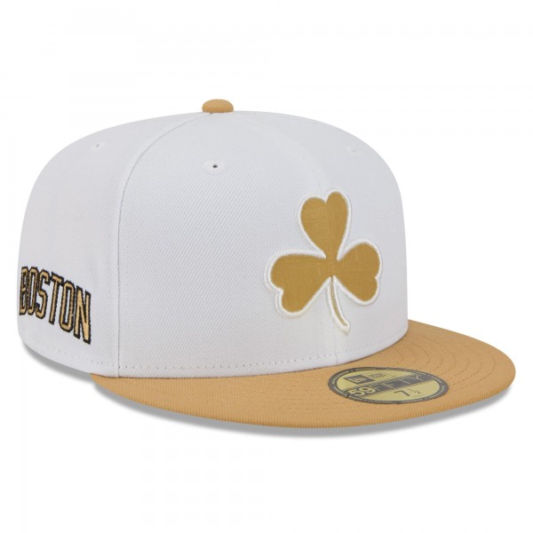 Бейсболка Boston Celtics New Era 2025/26 City Edition 59FIFTY - White/Gold