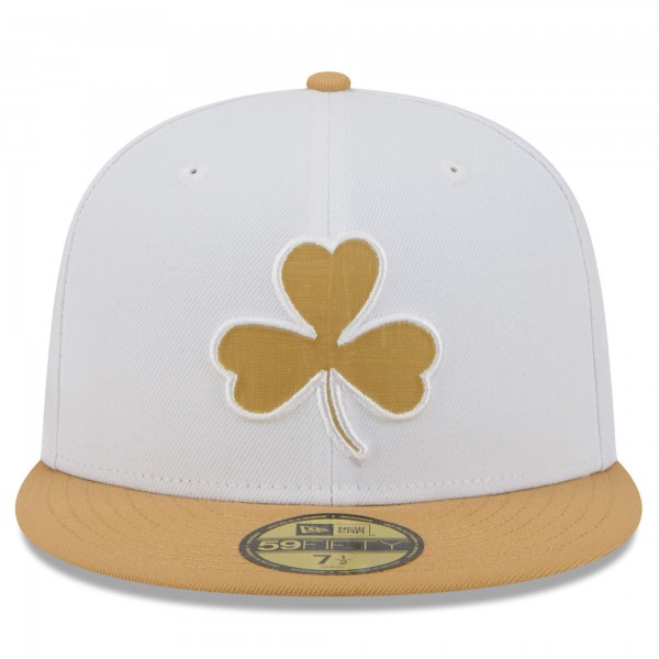 Бейсболка Boston Celtics New Era 2025/26 City Edition 59FIFTY - White/Gold