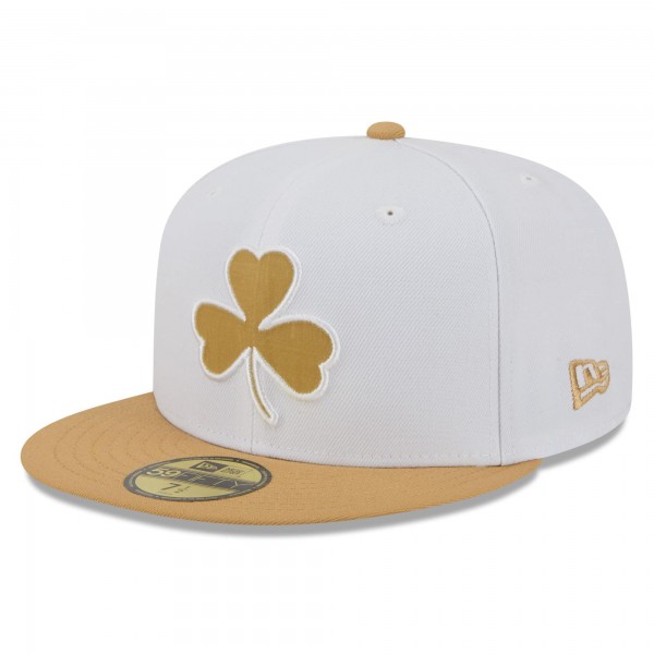Бейсболка Boston Celtics New Era 2025/26 City Edition 59FIFTY - White/Gold