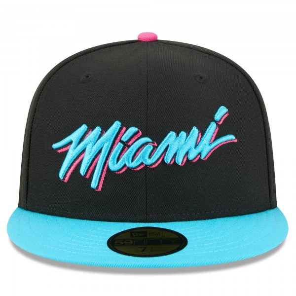 Бейсболка Miami Heat New Era 2025/26 City Edition 59FIFTY - Black/Turquoise