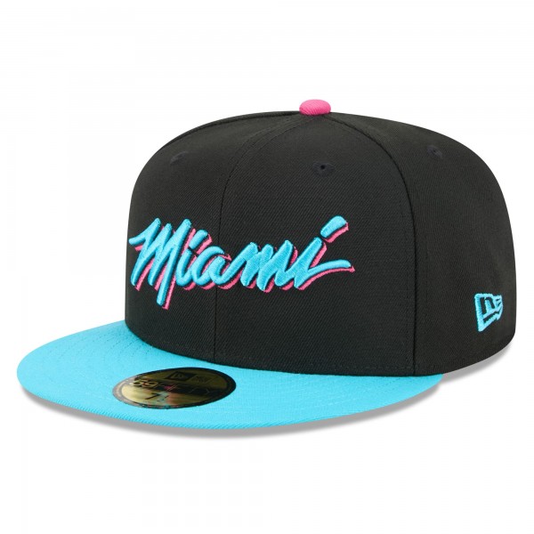 Бейсболка Miami Heat New Era 2025/26 City Edition 59FIFTY - Black/Turquoise