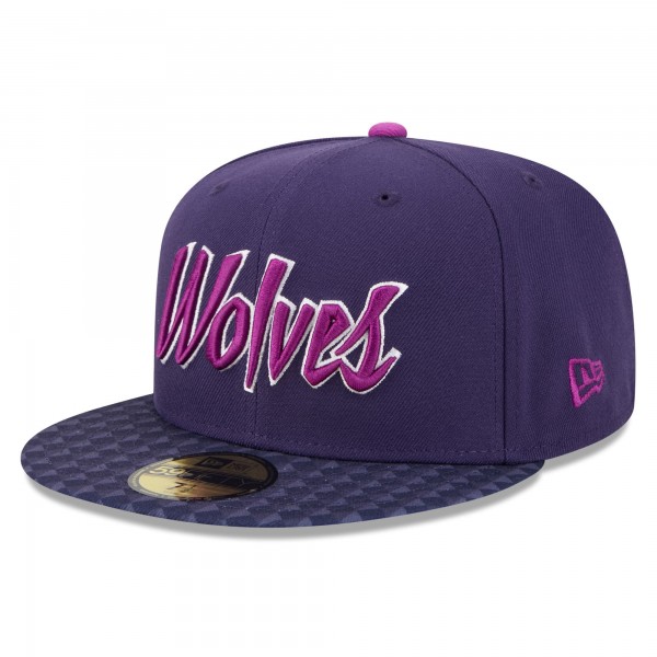 Бейсболка Minnesota Timberwolves New Era 2025/26 City Edition 59FIFTY - Purple