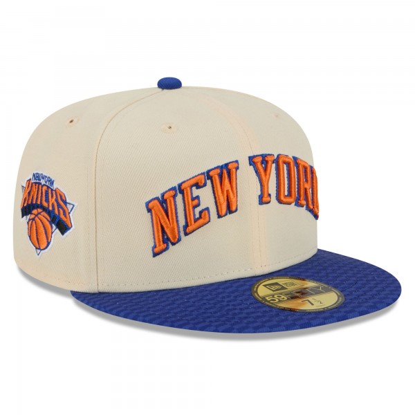 Бейсболка New York Knicks New Era 2025/26 City Edition 59FIFTY - Cream/Blue