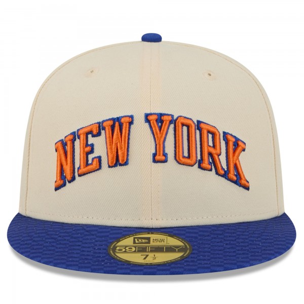 Бейсболка New York Knicks New Era 2025/26 City Edition 59FIFTY - Cream/Blue