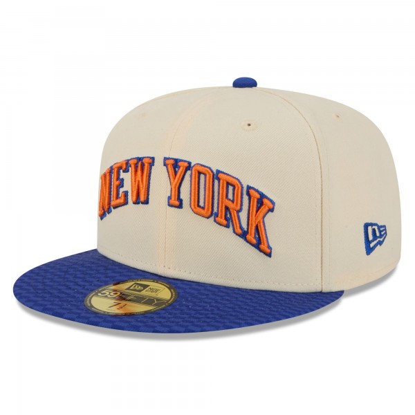 Бейсболка New York Knicks New Era 2025/26 City Edition 59FIFTY - Cream/Blue