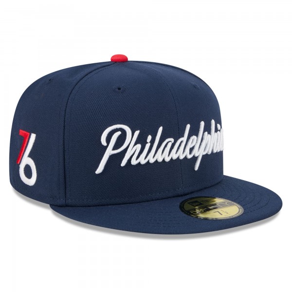 Бейсболка Philadelphia 76ers New Era 2025/26 City Edition 59FIFTY - Navy