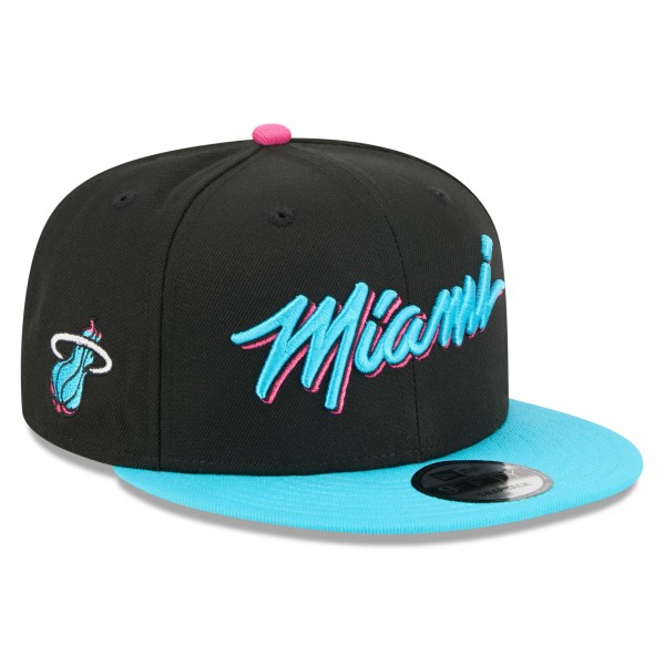 Бейсболка Miami Heat New Era 2025/26 City Edition 9FIFTY Snapback - Black/Turquoise