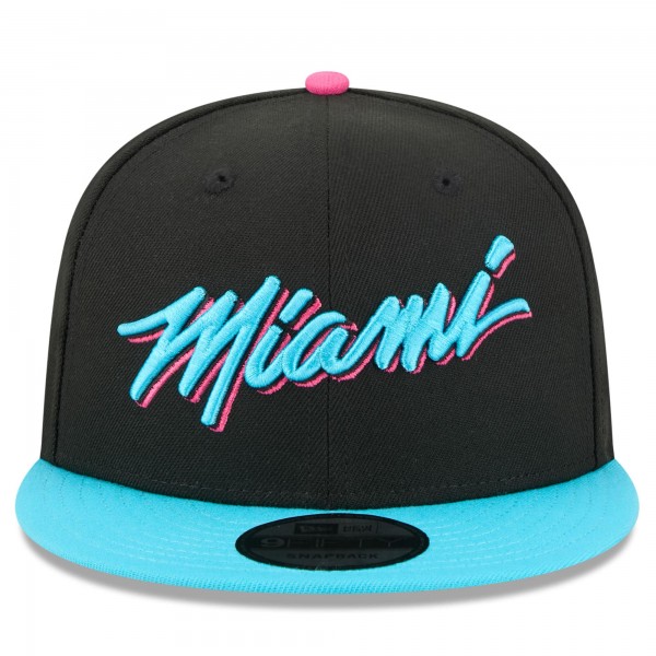 Бейсболка Miami Heat New Era 2025/26 City Edition 9FIFTY Snapback - Black/Turquoise