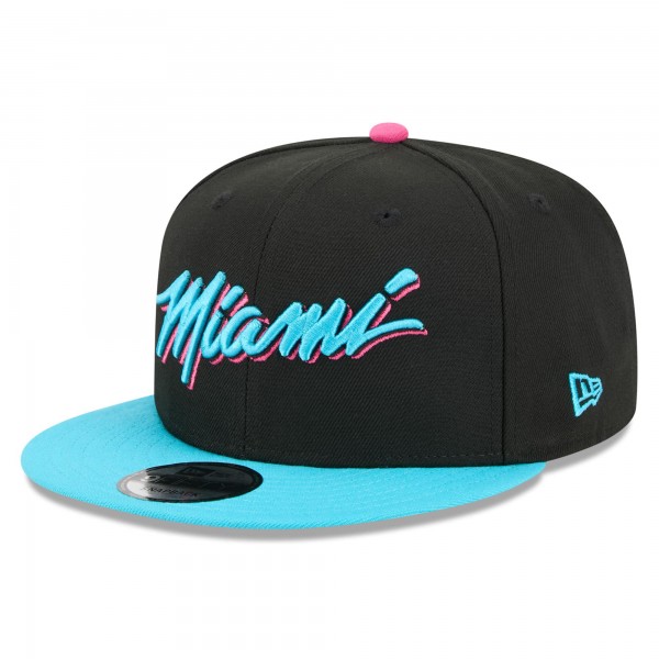 Бейсболка Miami Heat New Era 2025/26 City Edition 9FIFTY Snapback - Black/Turquoise