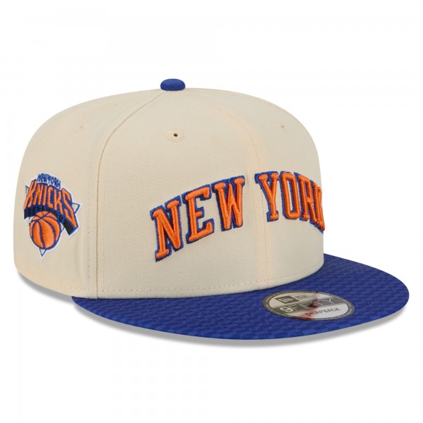Бейсболка New York Knicks New Era 2025/26 City Edition 9FIFTY Snapback - Cream/Blue