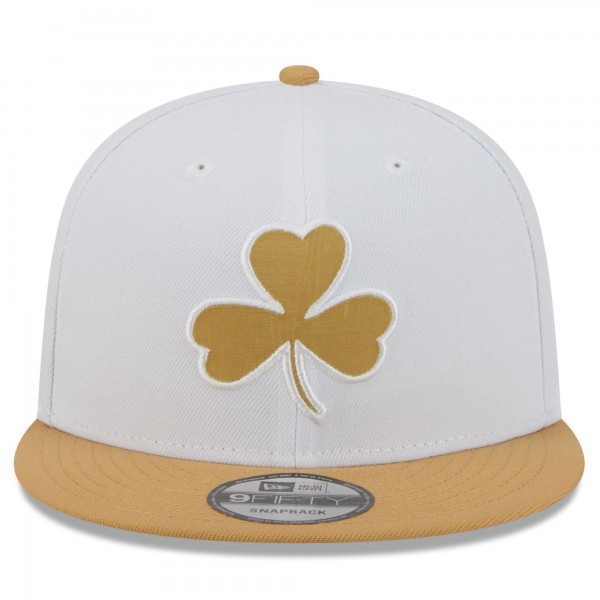 Бейсболка Boston Celtics New Era 2025/26 City Edition 9FIFTY Snapback - White/Gold
